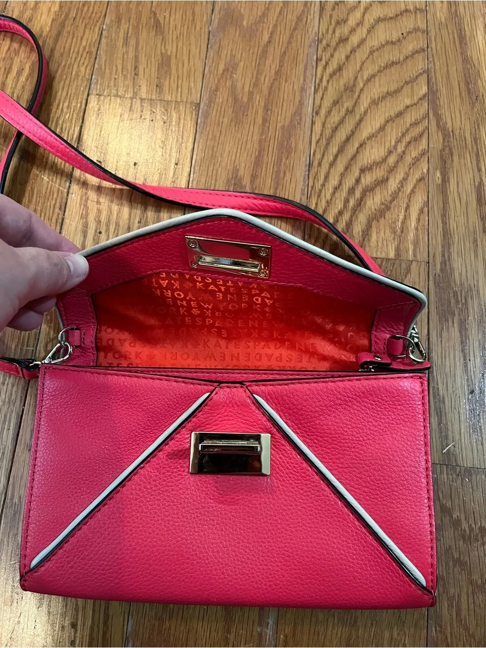 Kate Spade Natalie Wesley Envelope crossbody bag in vibrant pink